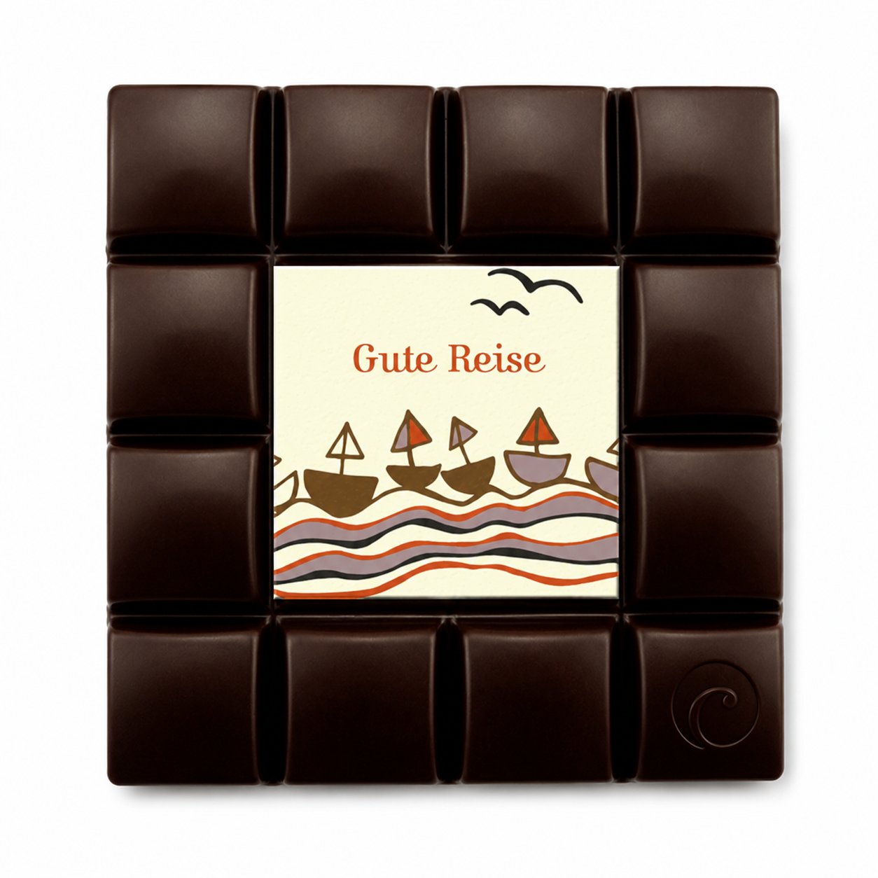 Motivtafel Edel Zartbitter - Gute Reise - 85g Tafel