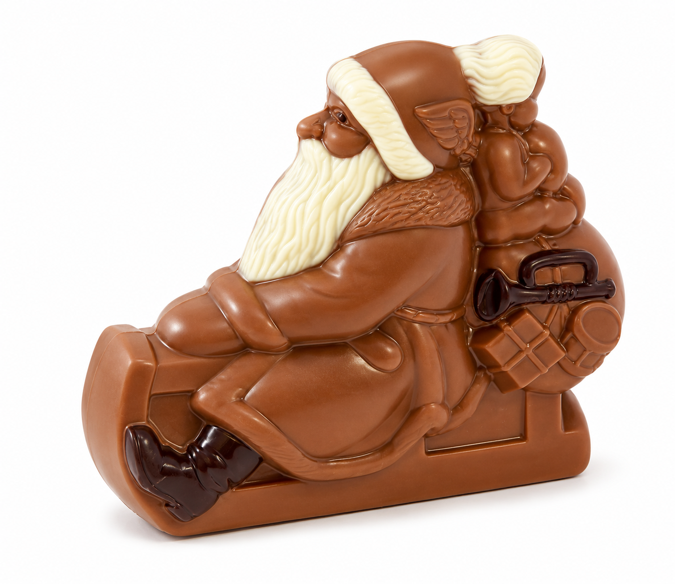 Schokoladen Weihnachtsmann mit Schlitten 100g