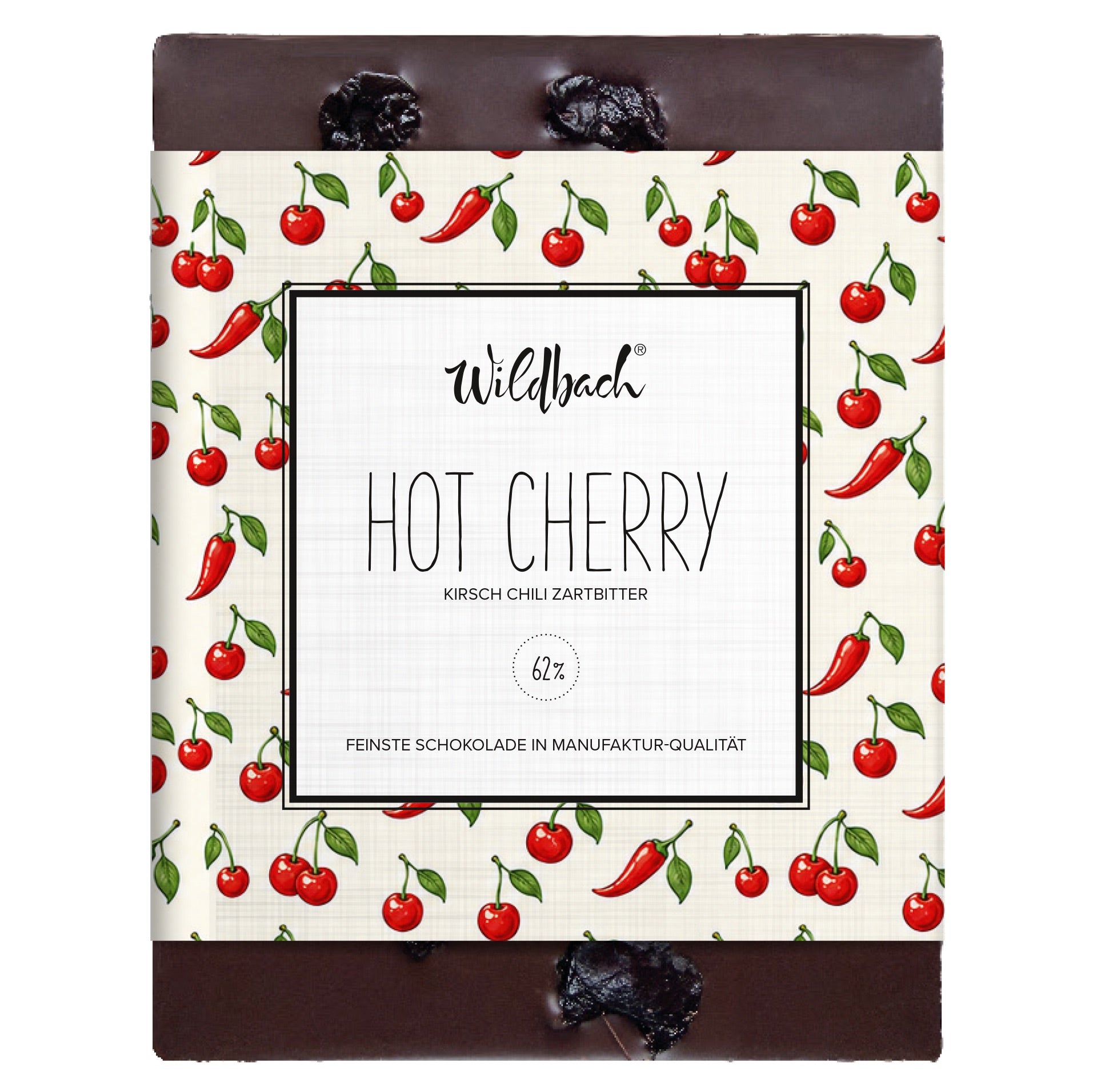 Wildbach Hot Cherry – Zartbitter 62% – 70g Tafel