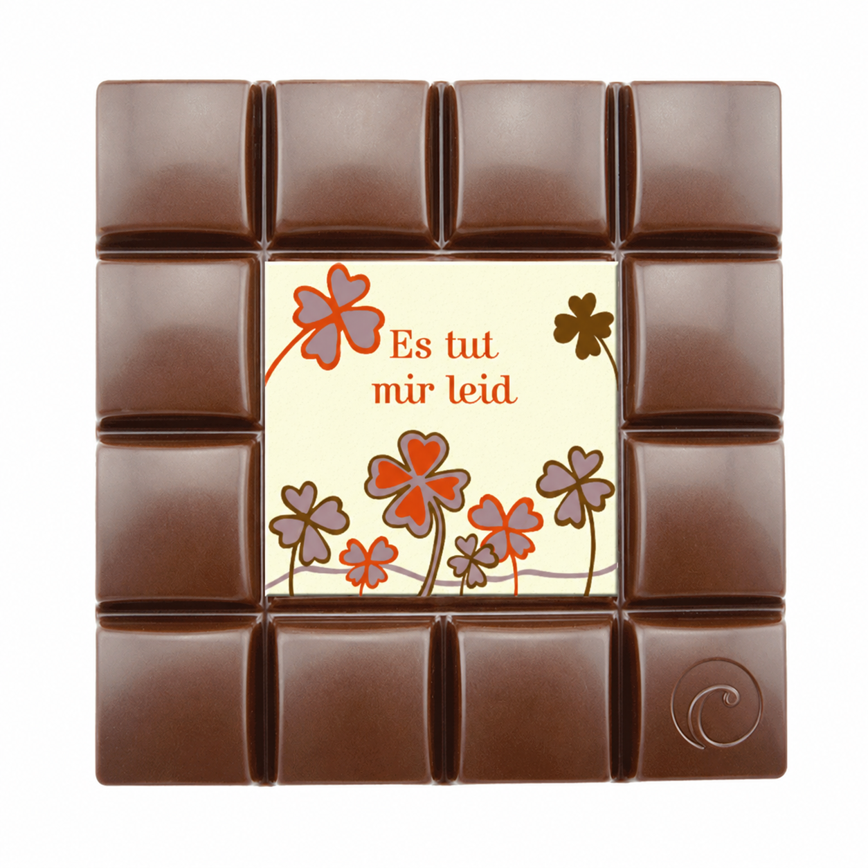 Motivtafel Edel Zartbitter - Es tut mir leid - 85g Tafel