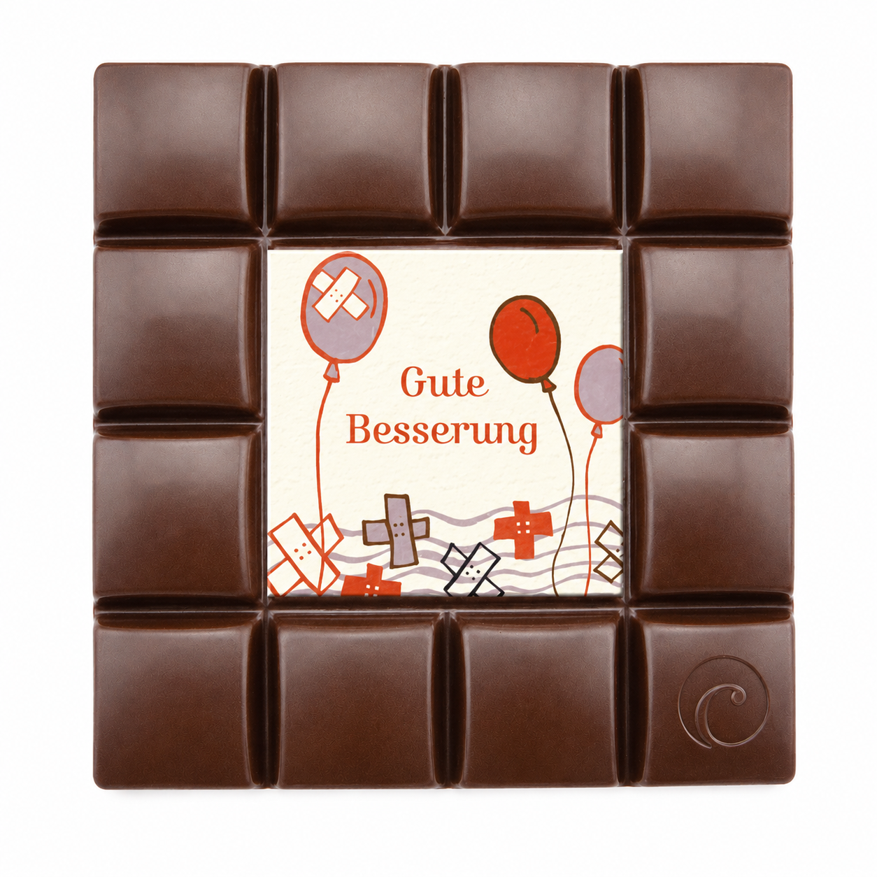 Motivtafel Edel Zartbitter - Gute Besserung - 85g Tafel