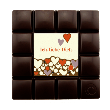 Motivtafel Edel Zartbitter Ich liebe Dich