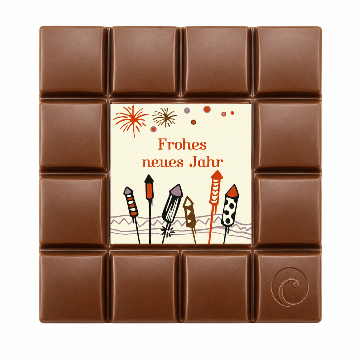 Motivtafel Edel Vollmilch - Frohes neues Jahr - 85g Tafel