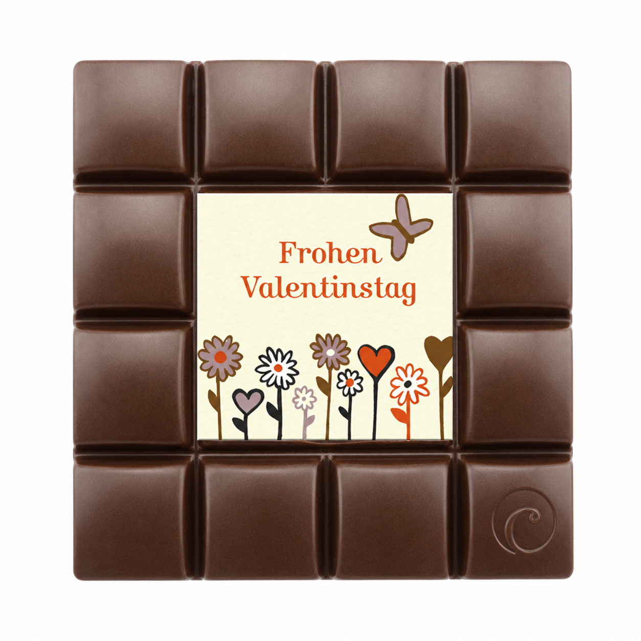 Motivtafel Edel Zartbitter - Frohen Valentinstag - 85g Tafel