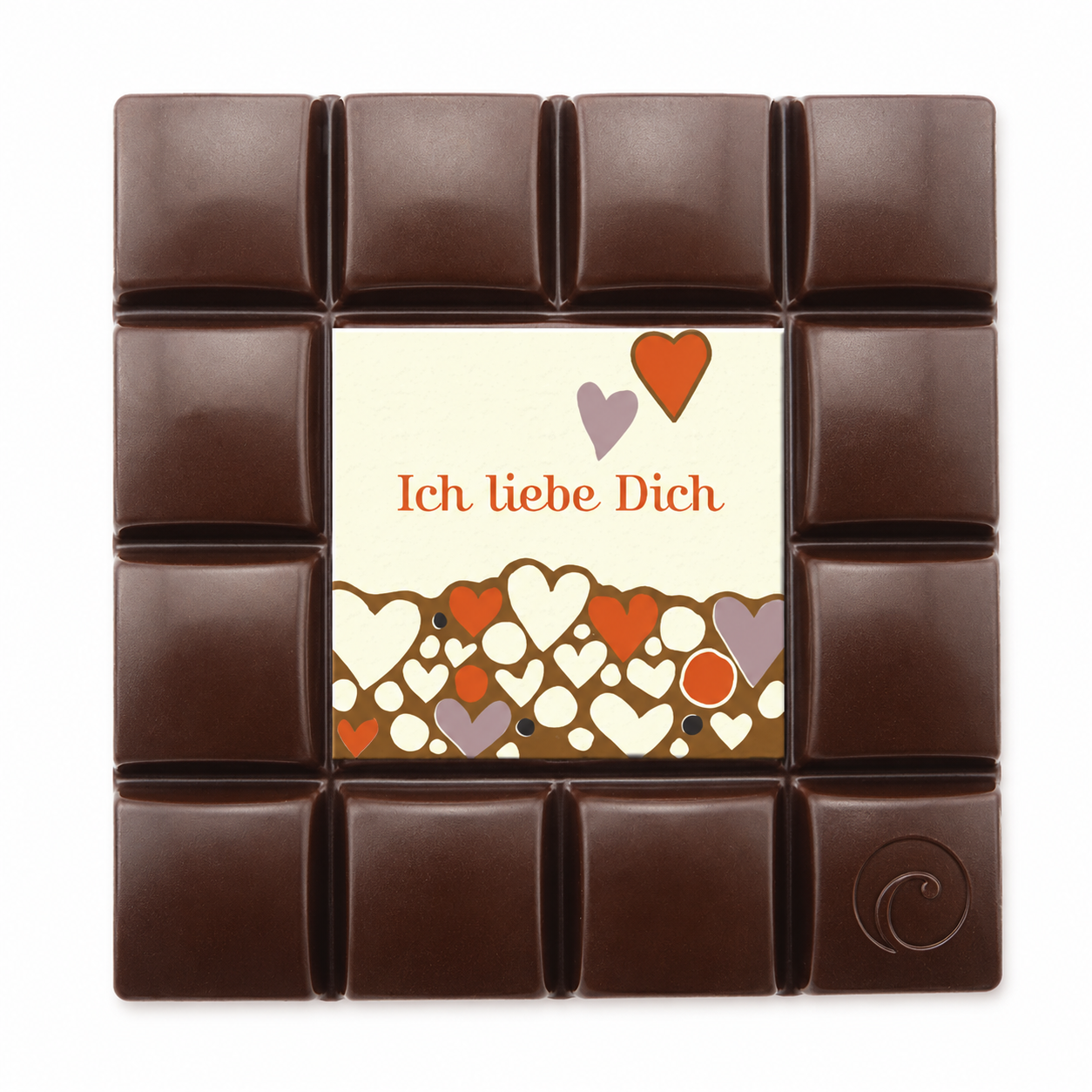 Motivtafel Edel Zartbitter - Ich liebe Dich - 85g Tafel