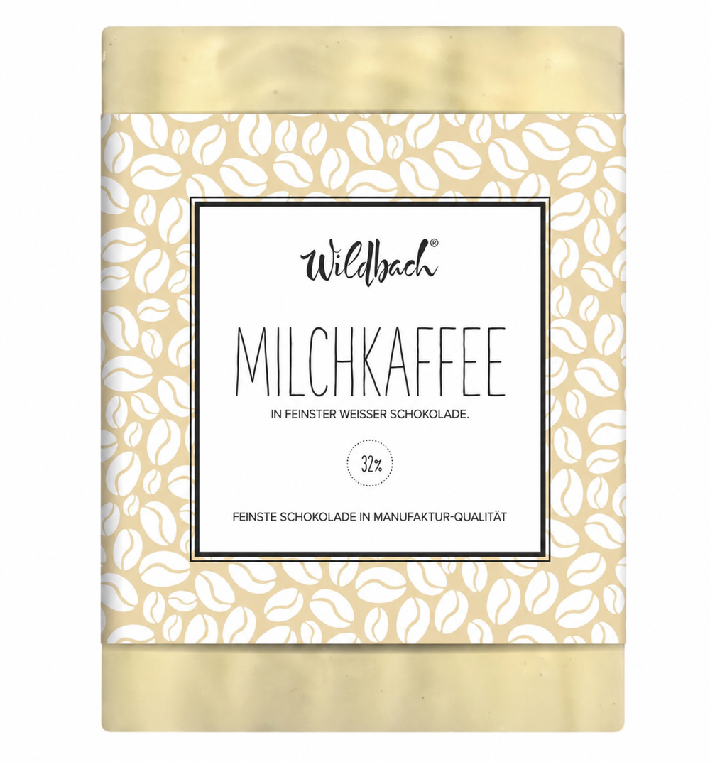 Wildbach Milchkaffee – Weiße Schokolade 32% – 70g Tafel
