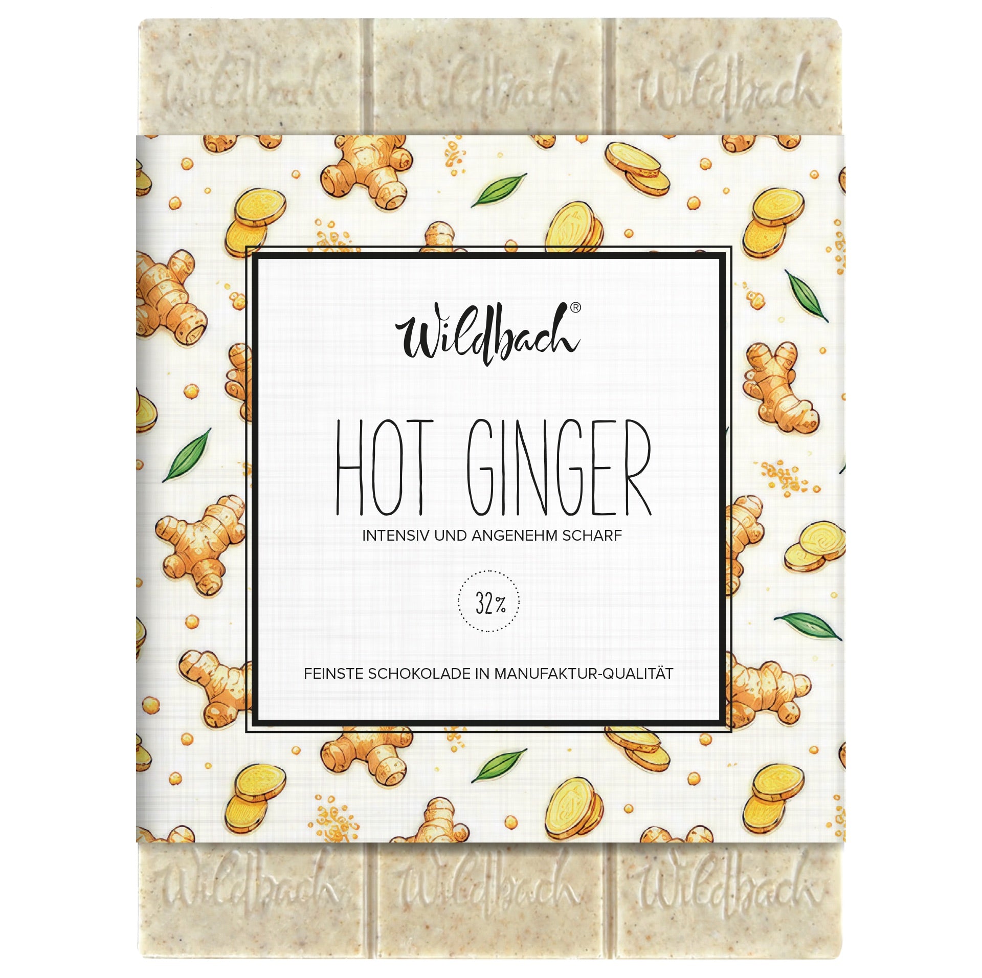 Wildbach Hot Ginger – Weiße Schokolade 32% – 70g Tafel