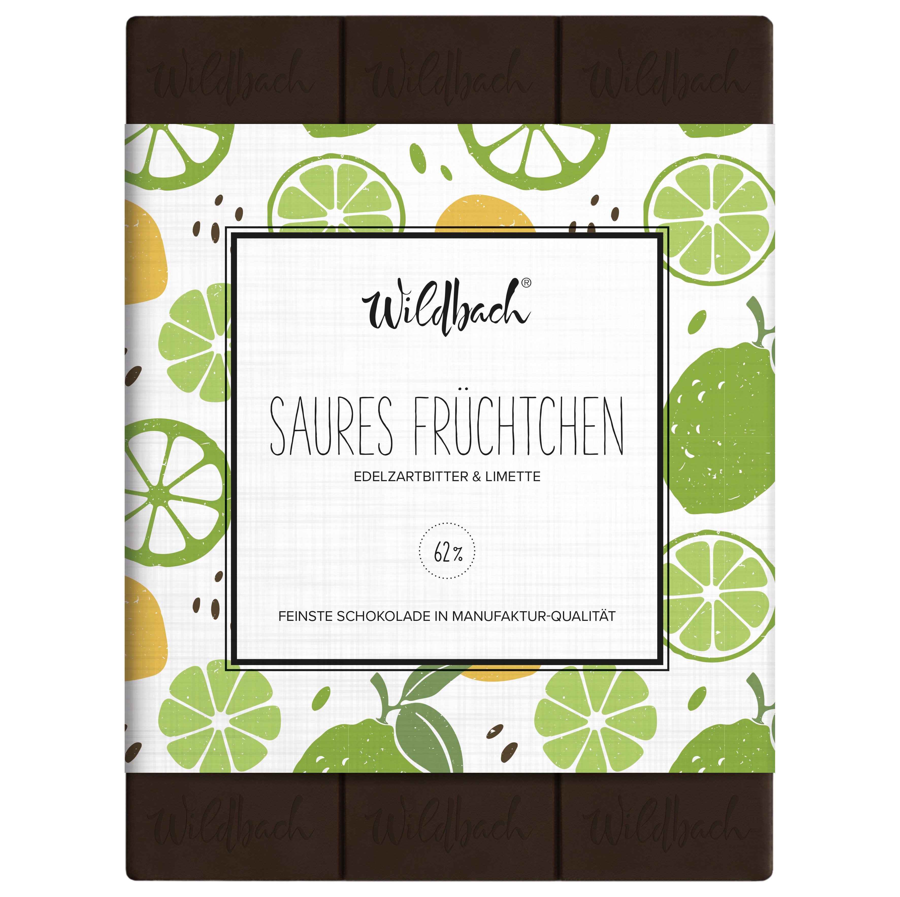 Wildbach Saures Früchtchen – Zartbitter 62% mit Limette – 70g Tafel