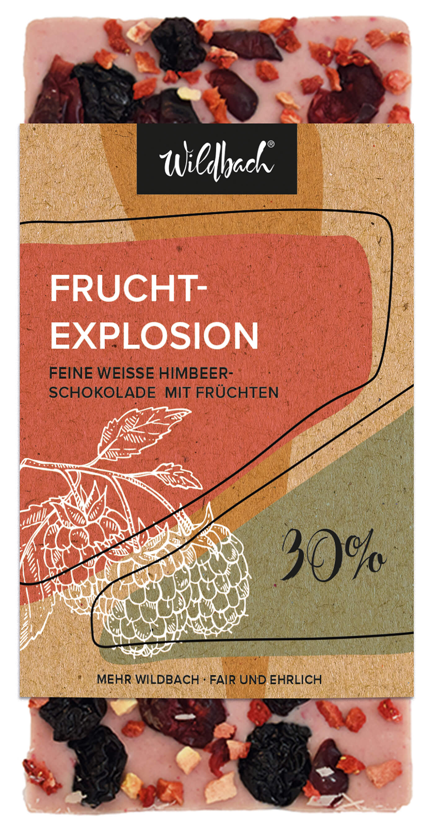 Wildbach Fruchtexplosion Weiße Schokolade 30% – 90g Tafel