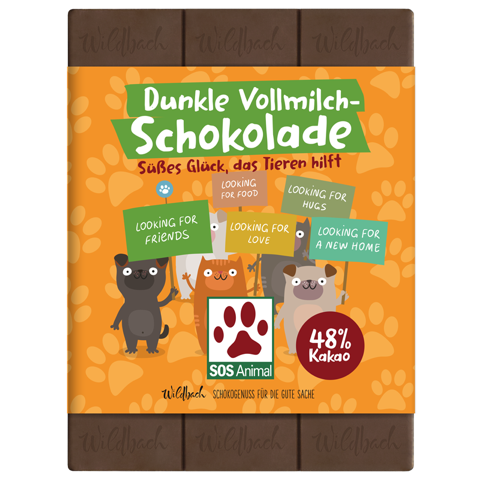 Dunkle Vollmilchschokolade mit extra viel Kakao 48%
